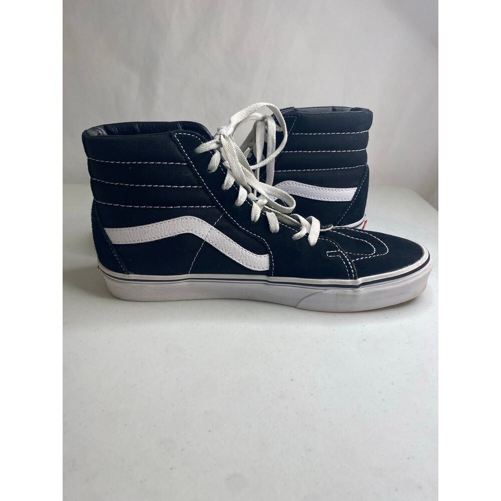 Vans Sk8 Hi Top Suede Skate Athletic Shoes Black White Mens 8.5 Womens 10 Punk - Picture 8 of 14